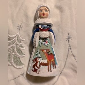 Hand painted Snow Princess with bluebird